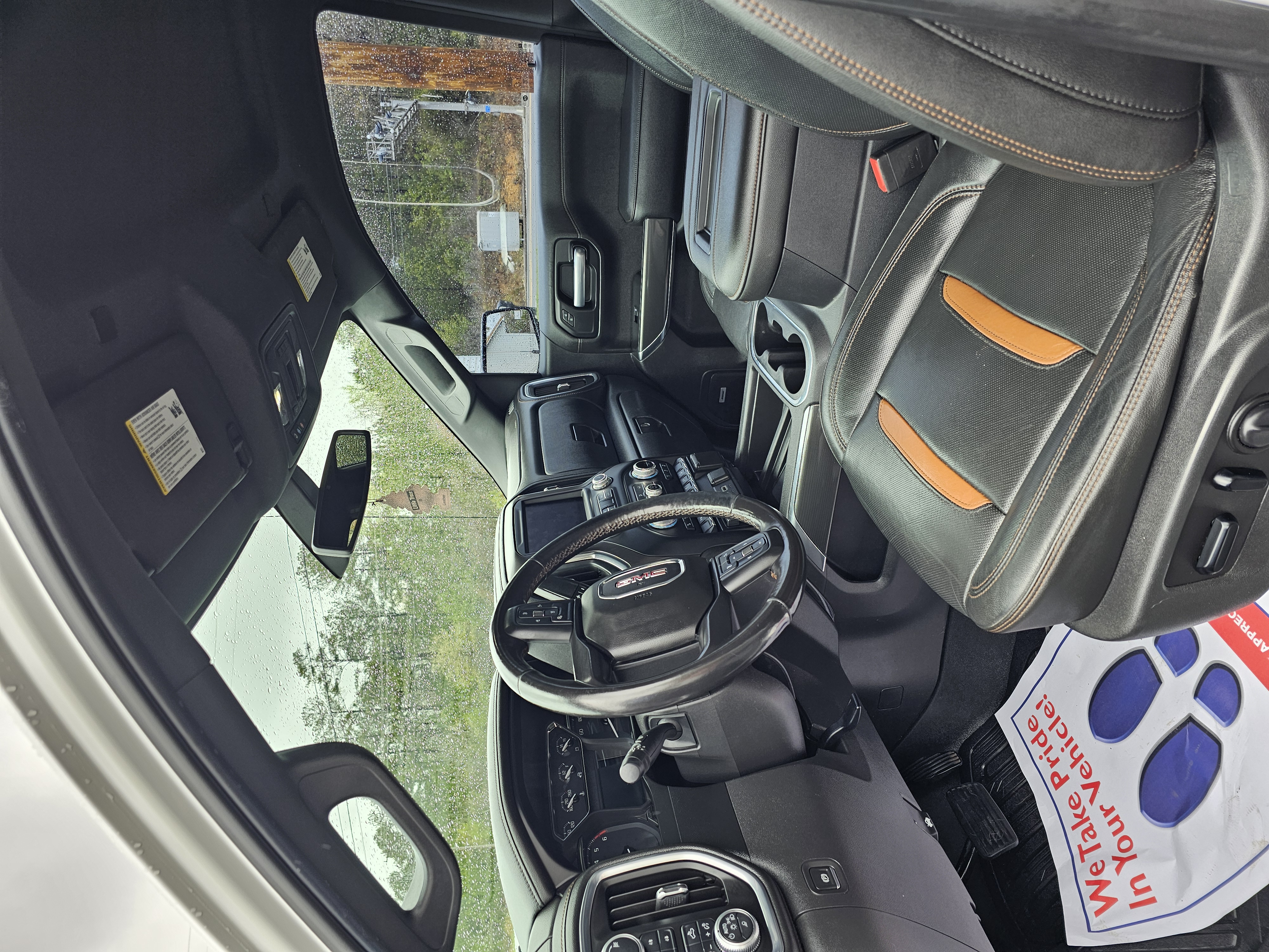 Inside view of of 2019 GMC Sierra front seat